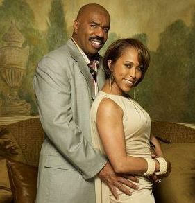 Marcia, with her ex-husband, Steve Harvey